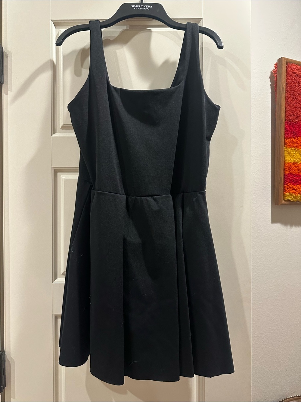 SPANX Black Square-Neck Fit-and-Flare Mini Dress